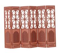FOMIYES Mini Écran Décoratif pour Maison de Poupée, Écran Pliant Miniature Style Chinois, Plastique Marron, Échelle 1:20, Séparateur D’Espace pour Mini Scène et Étagères