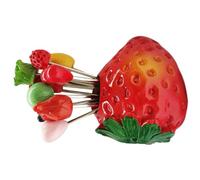 FOMIYES Mini Fourchettes à Fruits en Résine Rouge, Set de Petites Fourchettes à Dessert pour Garçon et Filles et Adultes, Légères et Faciles à Transporter, pour Apéritifs Plusieurs styles