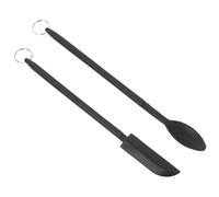 FOMIYES Mini Spatules en Silicone Télescopiques 2 Pièces Noir, Racloir Multifonction pour Crème Dessert et Beurre, Mini-cuillères la Cuisine Pâtisserie et Confiture, Usage Domestique