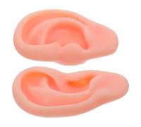 FOMIYES Modèles D’Oreilles en Silicone Souple 5D, Paire Droite et Gauche, Teinte Chair Réaliste, Modèle Anatomique pour Entraînement Piercing, Acupuncture et Présentoir Boucles