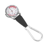FOMIYES Montre à Clip Suspendue pour Médecin et Infirmier, Boîtier Antichoc en Alliage D'aluminium, Bracelet en Cuir Synthétique Argenté, Voyage Golf