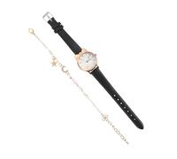 FOMIYES Montre-Bracelet Femme Quartz Ensemble Bracelet Lune Noir Bijou Mode Présent Féminin Usage Quotidien Taille Unique Style Aléatoire