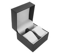 FOMIYES Montre étui de Voyage Double Boite Montre Sac de Surveillance Regarder la Pochette Support de Bracelet Regarder Le boîtier de Transport Pochette Double PU Black