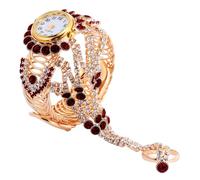FOMIYES Montre Femme Quartz Bracelet Inoxydable Coffret Élégant Résistant Rayures Rouge