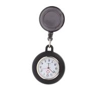 FOMIYES Montre Infirmière à Clip Noir en Silicone, Montre De Poche Quartz pour Personnel Médical, Design Simple Et Ergonomique, Compacte Et Légère, Utilisable en Milieu Hospitalier