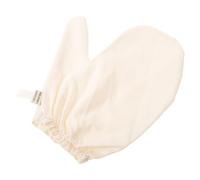 FOMIYES Moufles de Massage en Soie Brute Moufles en Soie pour Massage Ayurvédique Contrôle Précis Brossage à Sec Bandeau Élastique Beige à Domicile et Spa Maison Hommes et Femmes