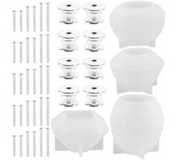 FOMIYES Moule Silicone Réutilisable pour Poignées de Tiroir Profilées Kit 4 Moules 8 Bases Vis 25-30-35Mm Bricolage Résine DIY Accessoires Création Meubles Arts et Artisanat