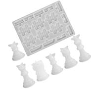 FOMIYES Moules en Silicone pour Échecs Soi-même Kit 6 Pièces Roi Reine Fou Chevalier Tour Pion Moule Puzzle Échiquier pour Loisirs Créatifs et Jeux de Société