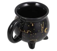 FOMIYES Mug à Café en Céramique Forme Chaudron Noir Élégant pour Bureau et Café Tasse Sorcière Halloween pour Boissons Chaudes et Thé