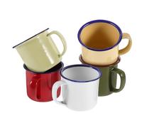FOMIYES Mugs en Émail Vintage 5 Pièces 100 Ml Multicolores pour Café et Thé, Adaptés aux Réunions Familiales, Dîners Entre Amis et Activités en Plein Air