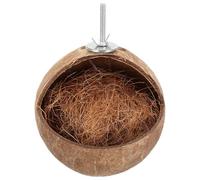FOMIYES Nid Suspendu pour Oiseaux en Coquille de Noix Naturelle Maison pour Perroquet Résistante D’élevage pour Cage à Perroquet Accessoire Solide pour Animaux de Compagnie Lit Suspendu