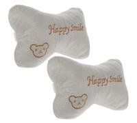 FOMIYES Oreillers Cervicaux Rembourrés Lot de 2 Gris en Coton, Coussins D’Appui-Tête pour Siège Conducteur, Support Cervical pour Longs en Voiture