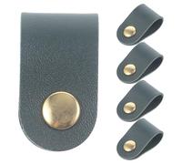 FOMIYES Organisateur de Câbles en Cuir Synthétique Lot de 5 Attaches Robustes pour Écouteurs et Charge, Rangement Compact pour Bureau et Déplacements Vert Foncé