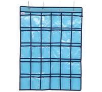 FOMIYES Organisateur Suspendu pour Téléphone Portable 30 Poches Transparentes en Non-Tissé Bleu Clair Paquet de Rangement Mural pour Salle de Classe Bureau ou Résidence Étudiante