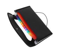FOMIYES Organiseur de Dossiers Accordéon 13 Compartiments Pochette de Bureau Résistante à l'eau Bords Renforcés Grand Classeur Noir Intercalaires Colorés Gestionnaire de Fichiers pour