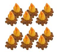 FOMIYES Ornements Feu de Camp Miniature en Résine Lot de 12, Décoration pour Fête Western et Camping, Modèles de Fausses Flammes pour Maison de Poupée