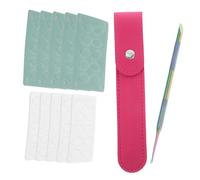 FOMIYES Outil Pousse-cuticule Rond Acier Inoxydable avec Feuilles de Abrasif Kit Manucure et Pédicure pour Usage Professionnel et Domestique
