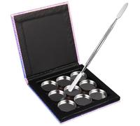 FOMIYES Palette de Maquillage Magnétique Vide Petit Format avec Godets Ronds en Métal et Spatule Cosmétique pour Fards à Paupières, Blush et Poudre, Usage Professionnel et Voyage