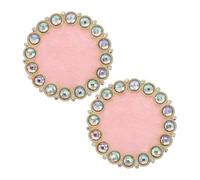 FOMIYES Palette De Vernis À En Résine Cristal 2 Pièces Avec Bords En Strass Planche De Mélange Portable Pour La Maison Et Le Salon