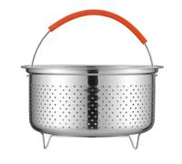 FOMIYES Panier Vapeur en Acier Inoxydable Argenté 2l Antidérapant et Antiadhésif pour Cuisson de Fruits de Mer et Dim Sum, Support Pratique pour Cuiseur Vapeur
