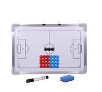 FOMIYES Panneau D’Entraînement de Football Magnétique en Alliage D’Aluminium 27 Aimants Gomme et Feutre Inclus Tableau Mural Léger et Portable pour Coaching et Matchs