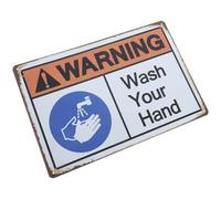FOMIYES Panneau de Prudence « Veuillez vous Laver les Mains » en Fer Design Clair et Accrocheur pour Laboratoires et Toilettes, Sécurité et Hygiène Garanties