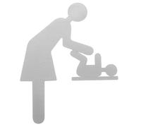 FOMIYES Panneau d'Identification pour Toilettes et Espace de Change Bébé en Acier Inoxydable Brossé Panneau de Table à Langer pour Entreprises Signalétique Hygiénique pour Salle de