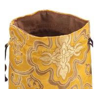 FOMIYES Paquet à Bijoux en Soie Brodée Dorée Cordon, Pochette Compacte pour Rangement de Colliers et Bracelets, Tissu Solide Facile à Nettoyer, Adaptée pour Voyages et Utilisation