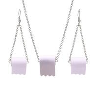 FOMIYES Parure Boucles D'oreilles Créatives en Similicuir Blanc Pendentif Forme Papier, Design Délicat pour Femmes, pour Activités en Plein Air et Fêtes, 3 Pièces