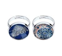 FOMIYES Patch de Verre Bleu Rond Plat pour Création de Bijoux Diy, 20 Pièces en Verre Facile à Coller, Accessoires Décoratifs pour Bijoux et Loisirs Créatifs Couleur Couleur Aléatoire