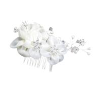 FOMIYES Peigne à Cheveux Blanc avec Fleurs Soie et Accessoire Élégant pour Mariage Tête pour Mariée et Demoiselle Décoration Coiffure
