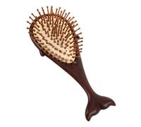 FOMIYES Peigne à coussin d'air en bois de santal en soie dorée brosse plate en bois peigne cuir chevelu guasha à dents larges à cheveux femme masseur plastique Brun