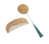 FOMIYES Peigne et Miroir Bois Massif Style Chinois Sculpté pour Retouches Maquillage