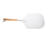 FOMIYES Pelle à Pizza Carrée 30 CM Manche Bois Amovible en Alliage d'Aluminium Spatule Antidérapante Outil Cuisine Portable pour Usage Domestique et Professionnel Trou Suspendre