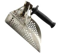 FOMIYES Pelle Tamis Inox Tête Perforée Large pour Détection Métaux, Outil Multifonction pour Tamiser Sable et Chasse au Trésor en Extérieur