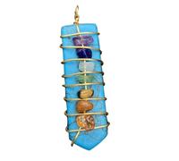FOMIYES Pendentif Suspendu en Pierre Naturelle Multicolore Fil de Fer Décoration DIY Accessoire Collier Femme Création Bijoux Présent Personnalisé Style Polyvalent Couleur Aléatoire