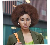 FOMIYES Perruque Afro Bouclée Courte Noires Cheveux Synthétiques Résistants Chaleur Style Naturel et Doux Accessoire Polyvalent pour Soirées Cosplay et Usage Quotidien Foncé