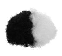 FOMIYES Perruque Afro Courte Bouclée Noires Synthétique Résistante Chaleur Look Naturel Souple et Volumineux Accessoire pour Halloween Cosplay et Fêtes Thématiques