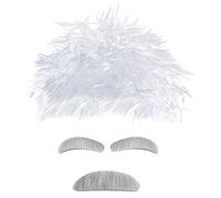 FOMIYES Perruque Déguisement Scientifique Moustache et Sourcils Faux Kit Cosplay pour Halloween Soirée Costumée Festival