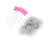 FOMIYES Perruque Vieille Dame Avec Bigoudis Déguisement Pour Femme Incluant Chaînette Et Lunettes Jeux De Rôle Et Halloween