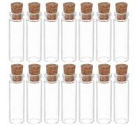 FOMIYES Petits Bocaux en Verre 2 ML Couvercles en Liège, Lot de 100 Mini Fiole à Souhaits pour Projets DIY et Décoration de Mariage, Transport Facile