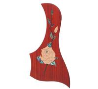 FOMIYES Pickguard Bois Massif Motif Sculpté, Plaque de Protection Auto-Adhésive pour Guitare Folk, Incluant Ruban Adhésif Double Face pour Installation Rapide