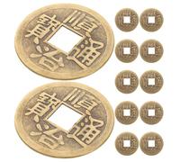 FOMIYES Pièces de Monnaie Feng Shui en Laiton Vieilli, Lot de 12 Pièces Chinoises de Divination I Ching, Ornements Traditionnels pour Attirance de Richesse et Usage en Loisirs Créatifs,