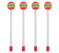 FOMIYES Pilons 4 Pièces Instrument De Musique Arc-en-ciel Maillets Glockenspiel Rythmiques En Bois Maillets De Tambour Mailloches De Xylophone Marteau à Tambour Éponge Enfant Plastique