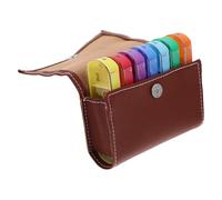 FOMIYES Pilulier Semainier Portable avec Pochette de Rangement en Cuir et Plastique avec 28 Compartiments, Grand Organisateur Quotidien Multipurpose, Pratique Maison Voyages