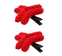 FOMIYES Pinces à Cheveux Rouge Tricotées Motif Colère Accessoire Coiffure Créatif pour Femmes Clip Ludique et Léger pour Stylistes et Occasions Festives