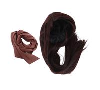 FOMIYES Pirate Wig With Head Scarf Set For Halloween Cosplay Hairpiece For Costume Parties And Theatrical Performances