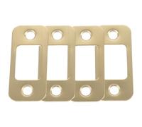 FOMIYES Plaques de Gâche en Acier Inoxydable Doré, 4 Pcs, pour Renforcement Serrure Pêne Dormant, Plaque de Recouvrement Trou de Porte, Accessoire de Quincaillerie pour Porte D’entrée,