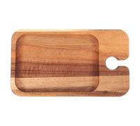 FOMIYES Plateau à Fromage Mini en Bois Porte-Verre Intégré, Assiettes d'Apéritif Pratiques pour Petit-Déjeuner et Repas Bébé