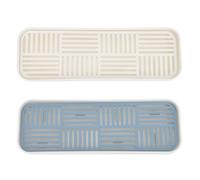 FOMIYES Plateau à Thé Rectangulaire Double Couche Bac D'égouttage Lot de 2 Plateau de Service pour Tasses et Théières pour Maison Salon de Thé et Bureau